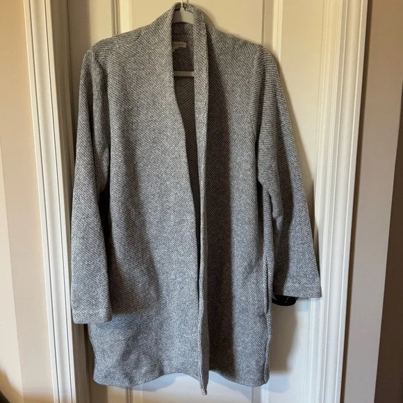 Eileen Fisher Open Front Waterfall Cardigan Organic Cotton - Picture 1 of 6